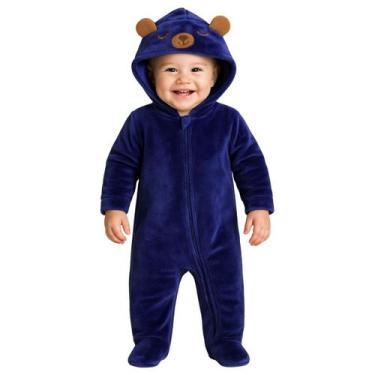 Imagem de Macacão Bebê Infantil Fofo Pelúcia Ursinho Inverno Quentinho - Tip Top