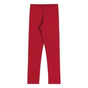 Imagem de Calça Legging Feminina Infantil Menina Cotton Elian, Vermelho, 12
