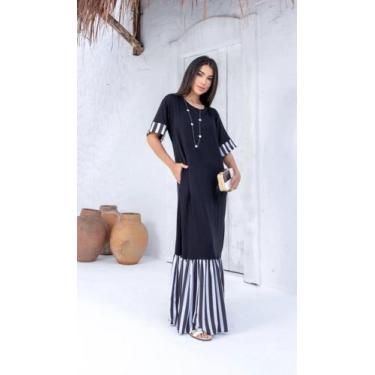 Imagem de Vestido Detalhe Listra em Cetim - Blossom