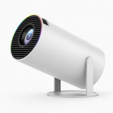 Imagem de Mini Projetor Portátil MDM Full Hd 1080P com Suporte Metálico Ajustável Bluetooth Rgb Branco