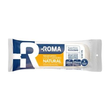 Imagem de Rolo de Lã Carneiro Natural Alta 23cm para Pintura e Acabamento Branco Roma