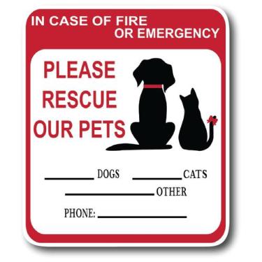 Imagem de Adesivo de Alerta de Resgate de Pets para Janela 5 Polegadas Porta da 