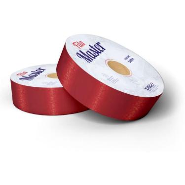 Imagem de Fita Decorativa Lisa 32mmx50m para Laços e Embalagens de Presente Vermelho Master
