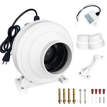 Imagem de Ventilador auxiliar para duto de secadora MIDCVFRUN 4" 260 CFM 110 V