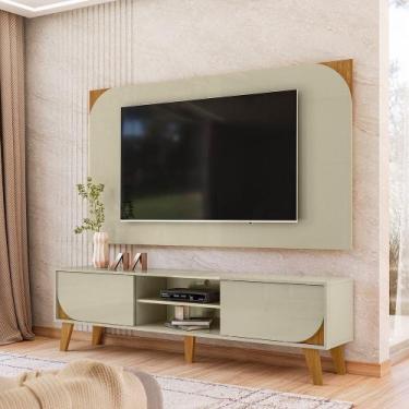 Imagem de Rack com Painel para TV até 65 Polegadas 182cmx150,5cm Duna Bege Cumar