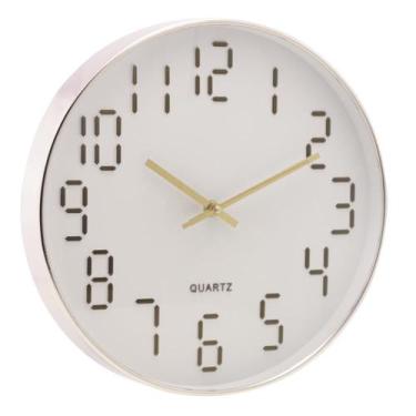 Imagem de Relógio de Parede Lyor Quartz Dourado em Plástico 30,5cm