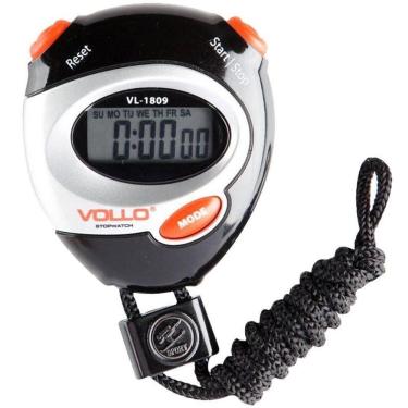 Imagem de Cronômetro 1809 com Alarme e Precisão de 1-100s Preto Vollo Sports com Cordão