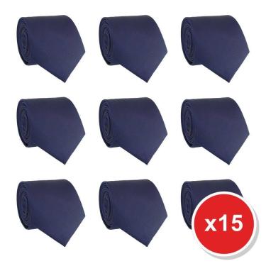 Imagem de Kit 15 Gravatas Social Tons de Azul Masculina Slim Lisa Padrinho Casamento Noivo Trabalho Congresso