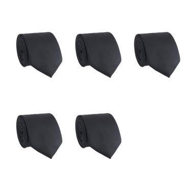 Imagem de Kit 5 Gravatas Lisas Social Tons Classicos Masculina Slim Padrinho Casamento Noivo Trabalho Congresso
