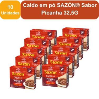 Imagem de Kit 10 Unidades Caldo em pó SAZÓN Sabor Picanha 32,5G - AJINOMOTO