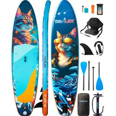 Imagem de Prancha de Stand Up Paddle Inflável Tavilex 335x84x15cm Kit 2 em 1