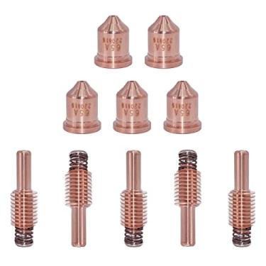 Imagem de 5 peças 220819 pontas e 5 peças de consumíveis para corte de plasma 220842 para eletrodos 65 85 105