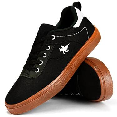 Imagem de Tênis Sapatênis SkateBoarding Casual Energy ShoesFran (43, Preto/Caramelo)