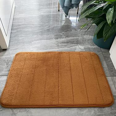 Imagem de Tapetes de banheiro macios de espuma viscoelástica – Tapetes de banheiro antiderrapantes absorventes para pisos de cozinha e banheiro, cáqui 40,6 x 60,9 cm