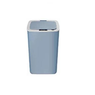 Imagem de Lixeira Automatica Azul 14 Litros Cesto De Lixo Com Sensor Inteligente Banheiro Cozinha 14L