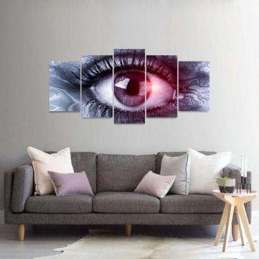 Imagem de Quadro Artístico O Olhar Mosaico 5 Peças Eyes decorativo