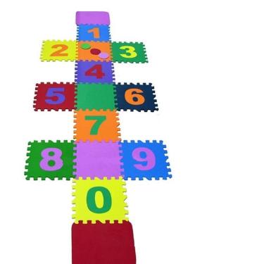 Imagem de Tapete amarelinha em eva para crianças 15 peças infantil