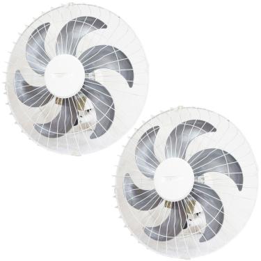 Imagem de Kit 2 Ventiladores Parede 50cm 200W Industrial Turbo Turbão 6 Pás Bivolt 110V 220V Branco Vitalex