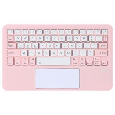 Imagem de Teclado sem fio, teclados de computador sem fio três cores disponíveis touchpad função poderosa leve portátil para cor de rosa