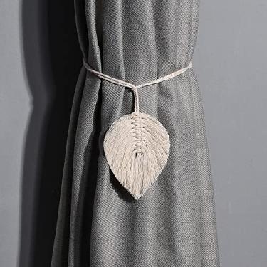 Imagem de 4 Pacote de Cortina de Macrame Folhas Tiebacks em Forma de Cortina Trançada Para Sala de Estar Cortina de Janela de Retenção Sala de Casa Decoração de Quarto, 02