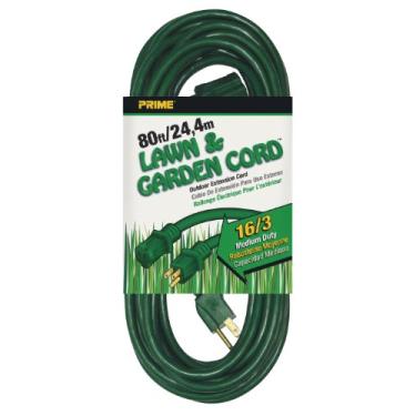 Imagem de Prime Wire & Cable EC880633 Cabo de extensão para ambientes externos de 80 metros 16/3 SJTW para gramado e jardim, verde