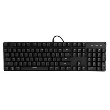 Imagem de GOSHYDA Teclado mecânico para jogos, 104 teclas RGB retroiluminado E-Sport para desktop/laptop (preto)
