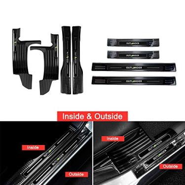 Imagem de 8 peças de guarnição de proteção de placa de desgaste interna externa para mitishi outlander 2013-2021 - preto