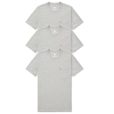 Imagem de Kit 3 Camisetas Masculina Camisa Básica Com Bolso Algodão - Gröve