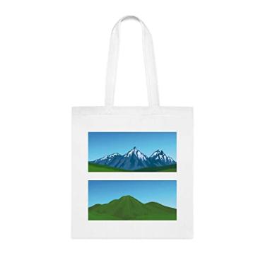 Imagem de Sacola de montanha, sacola de montanha Vector, presente de montanha, bolsa de ombro de montanha, sacos reutilizáveis de montanha, ideia de de Natal, Branco