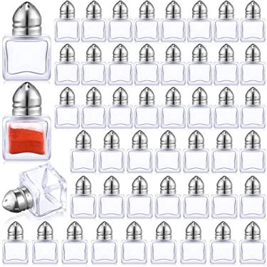 Imagem de Conjunto de 50 pimenteiros para viagem, mini coqueteleira de temperos de vidro pequeno e transparente para restaurante, casa, cozinha, mesa, artigos de festa