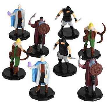 Imagem de 8 mini bonecos pintados Fantasy Bandit - todos os designs exclusivos - tamanho hexagonal de 2,54 cm compatível com DND Dungeons and Dragons & Pathfinder e todos os jogos de mesa de RPG