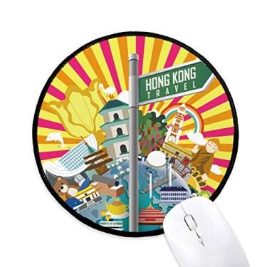 Imagem de DIYthinker Hong Kong Sightseeing Place China Mouse Pad Desktop Office Tapete redondo para computador