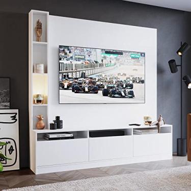 Imagem de Rack com Painel Tv 50" com 3 Portas e Nichos Multimóveis Cr45117 Branco