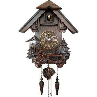 Imagem de Relógio de Parede Herweg Ref: 530003-084 Cuco Madeira Ipê