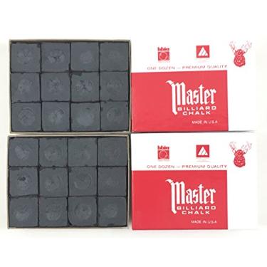 Imagem de Feito nos EUA - 2 caixas de giz mestre - 24 peças para tacos de bilhar e pontas de bilhar, Preto