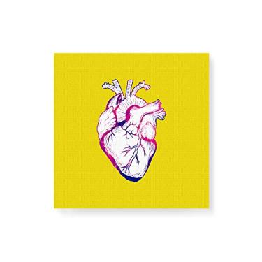 Imagem de Arte Maníacos Quadro Decorativo em Tela Canvas Coração Amarelo - 50x50cm