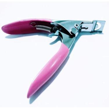 Imagem de Alicate Cortador Rosa Para Unhas Postiça Gel Acrigel Porcelana Tips