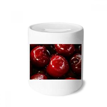 Imagem de DIYthinker Caixa de moedas de cerâmica com imagem de frutas vermelhas temperadas, porta-moedas de cereja, presente de cofrinho