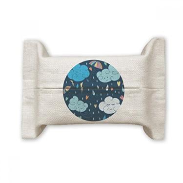 Imagem de Bolsa de linho de algodão para chuva, coração, capa de papel para lenços faciais