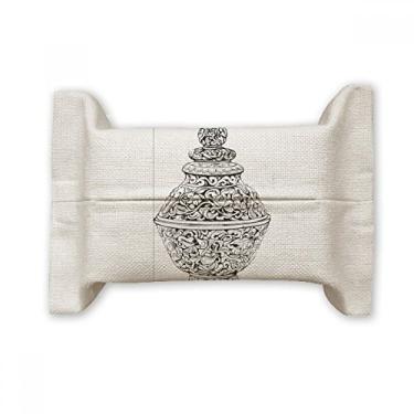 Imagem de Chinese Culture Qing Dynasty Vaso Line Suporte de cobertura de papel para lenços faciais Saco de linho de algodão