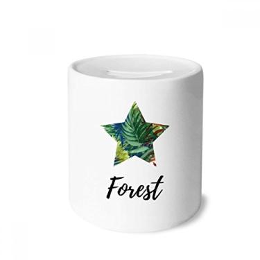 Imagem de Caixa de moedas de cerâmica com desenho tropical, flor de planta, porta-moedas