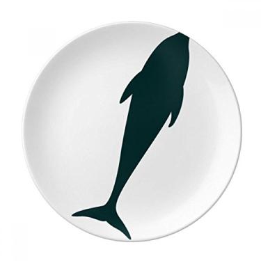 Imagem de Prato de golfinho Blue Ocean Docile Streamline Decorativo de Porcelana Salver Prato de jantar