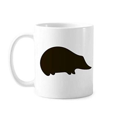 Imagem de Caneca de cerâmica preta de porco-espinho de cerâmica para café e porcelana