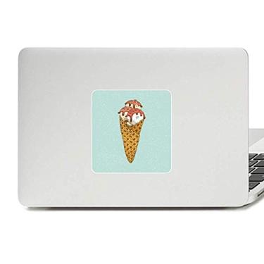 Imagem de Adesivo de vinil para laptop com cones de ovo branco vermelho bola de sorvete decoração de PC