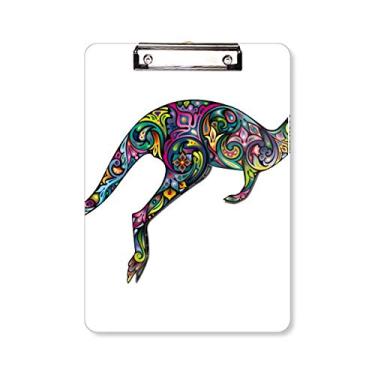 Imagem de Prancheta de ilustração de desenho colorido Austrália Kangaroo placa de apoio A4