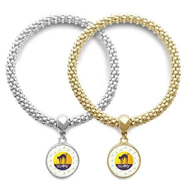 Imagem de DIYthinker Bracelete com pingente de gato de terror assustador para amante do Dia das Bruxas, joia para presente de casal