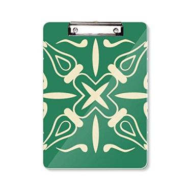 Imagem de Prancheta decorativa verde estilo Talavera, pasta de prancheta para escrita A4