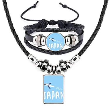Imagem de Conjunto de joias de pulseira de couro para viagem de avião japonês