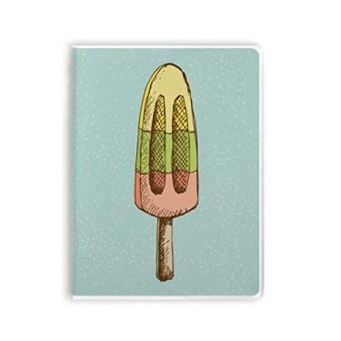 Imagem de Caderno de sorvete amarelo verde vermelho picolés capa diária capa macia