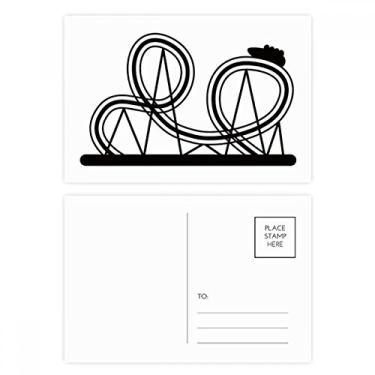 Imagem de Black Roller Coaster Conjunto de cartões postais de aniversário para cartões de agradecimento